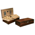 The Salvador 250 Count Lacquer Finish Humidor w/ Dual Trays & Silver Polished Feet